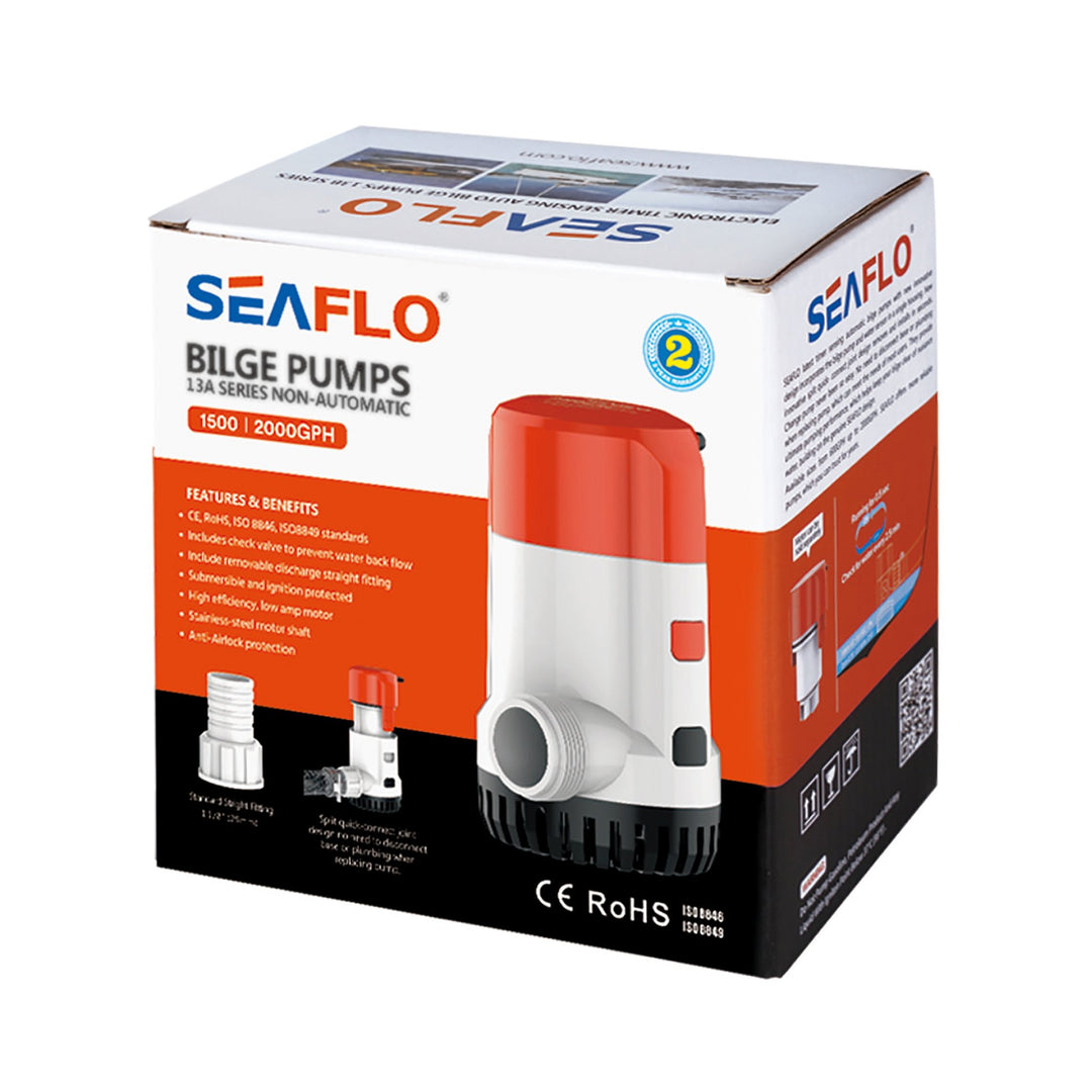 SEAFLO Auto Bilge Pump 13B Series 12V 2000 gph - 4Boats