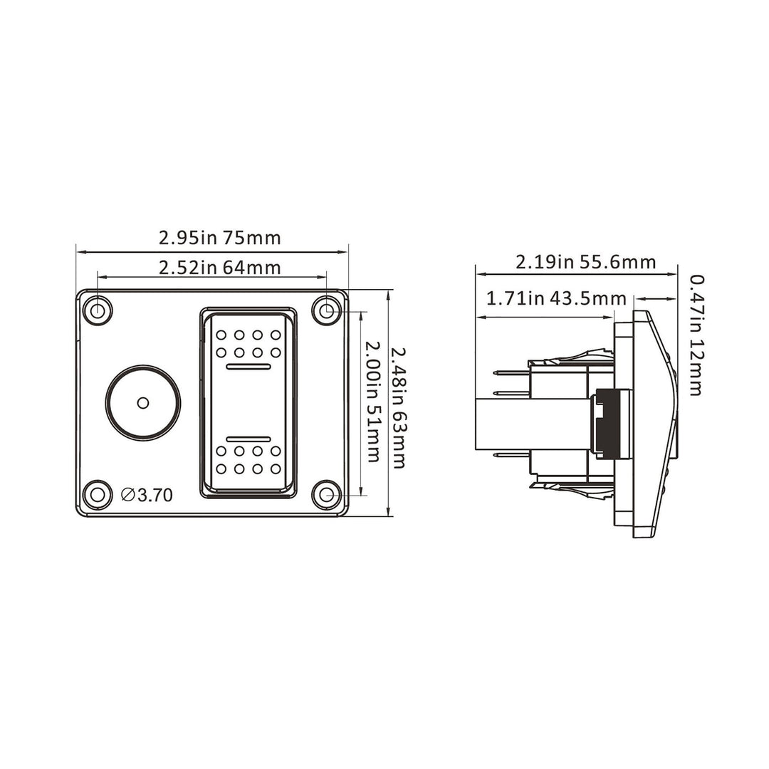 SEAFLO Bilge Alarm Alarm Switch Panel 12V 20A max - 4Boats