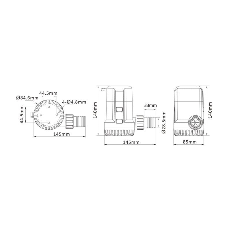 SEAFLO Bilge Pump 13A Series 12V 1500 gph - 4Boats