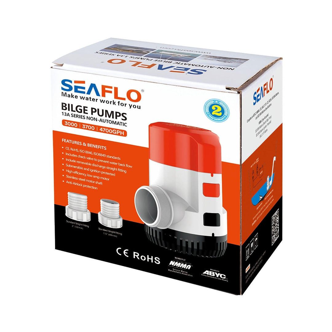 SEAFLO Bilge Pump 13A Series 12V 4700 gph - 4Boats