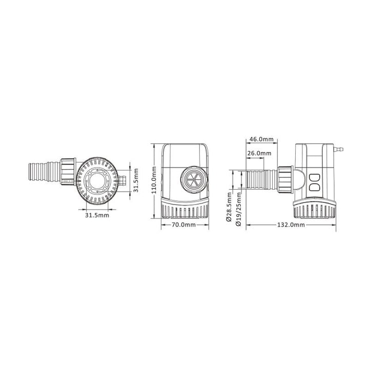 SEAFLO Bilge Pump 13A Series 12V 600 gph - 4Boats