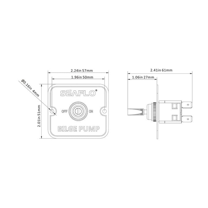 SEAFLO Bilge Switch Panel 2-Way Panel Switch 12V & 24V - 4Boats