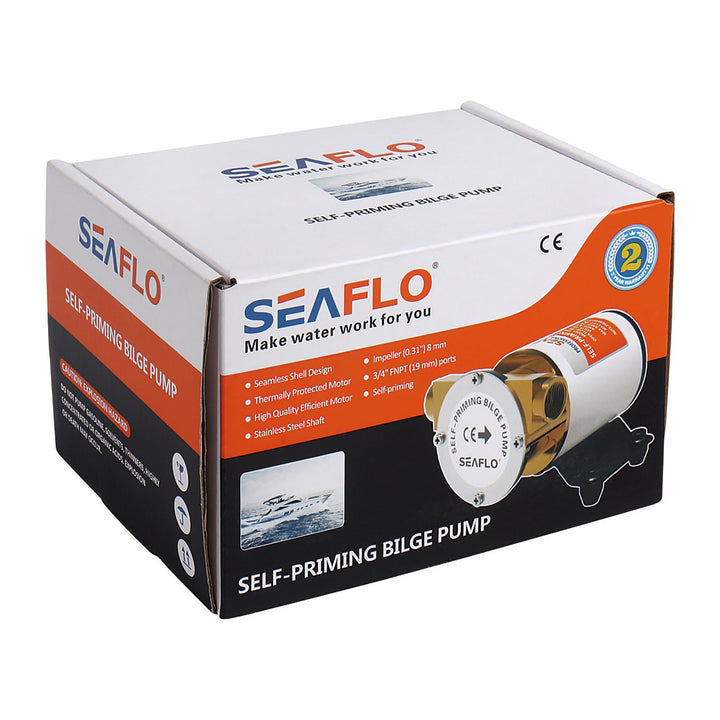 SEAFLO Impeller Bilge Pump 12V 30.0 lpm-8.0 gpm Self-Priming Bilge Pump - 4Boats