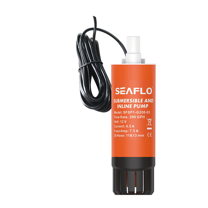 SEAFLO Inline Pump 200 gph 1M Wire Without Clips - 4Boats