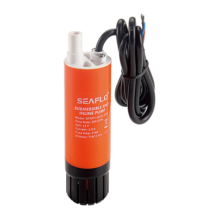 SEAFLO Inline Pump 200 gph 1M Wire Without Clips - 4Boats