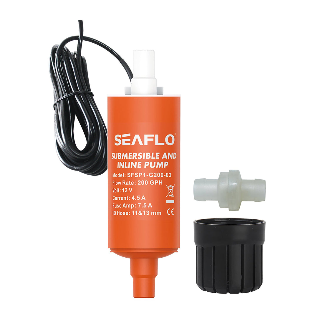 SEAFLO Inline Pump 200 gph 1M Wire Without Clips - 4Boats