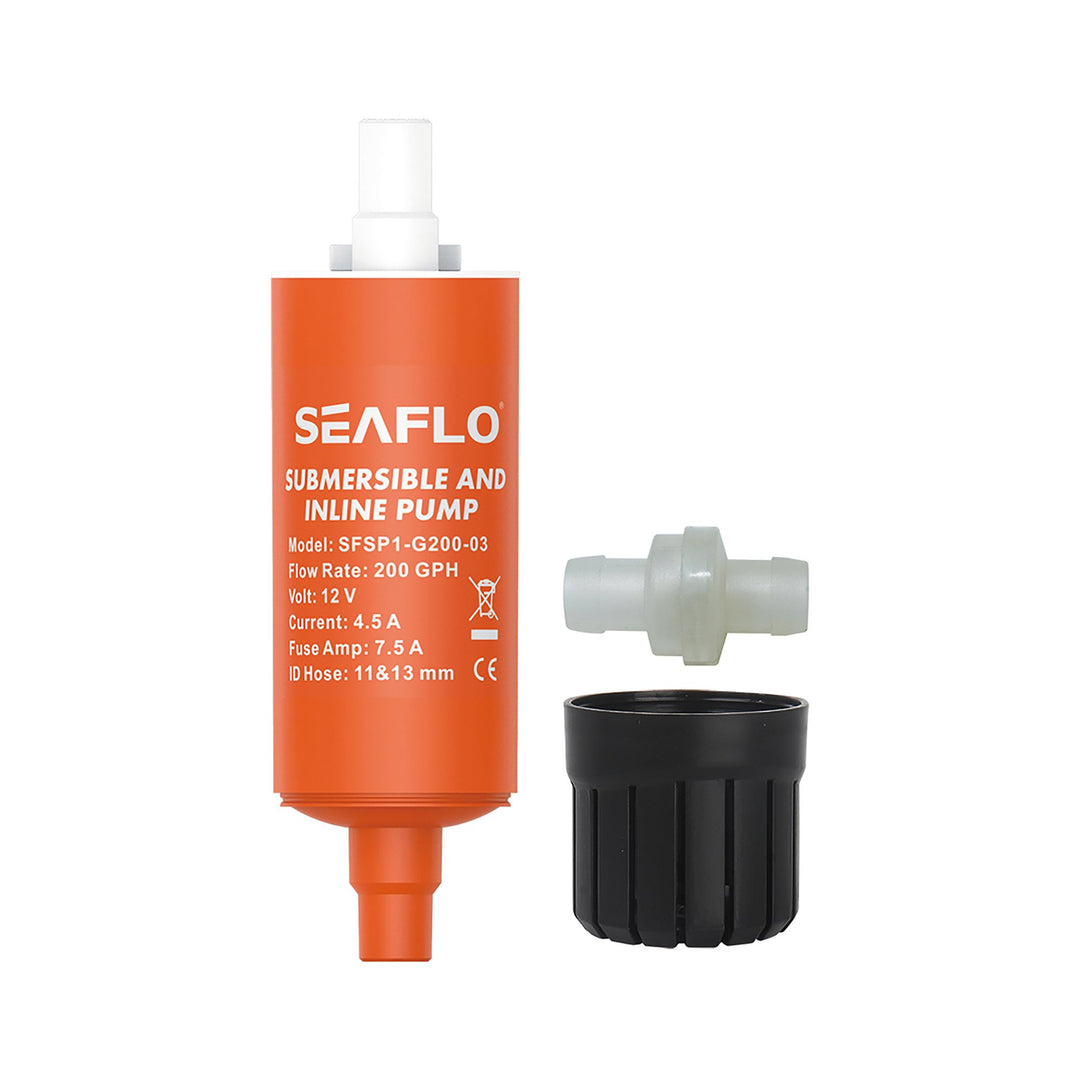 SEAFLO Inline Pump 200 gph 1M Wire Without Clips - 4Boats