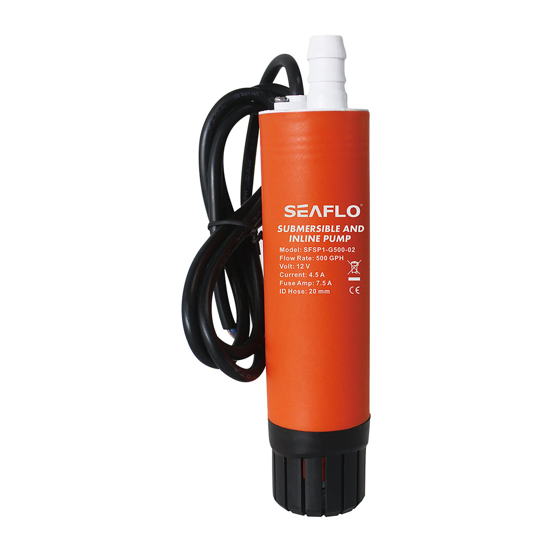 SEAFLO Inline Pump 500 gph 5M Wire With Clips - 4Boats