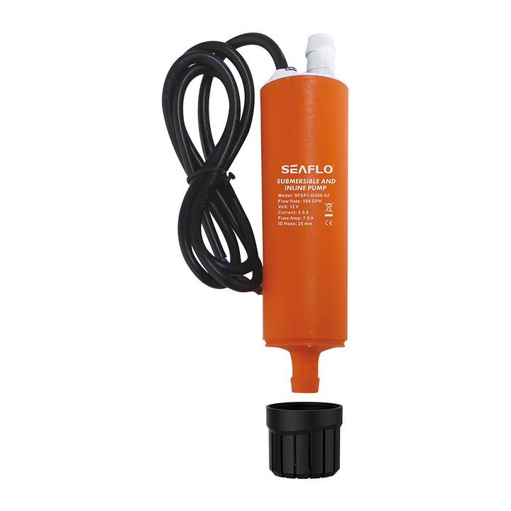 SEAFLO Inline Pump 500 gph 5M Wire With Clips - 4Boats