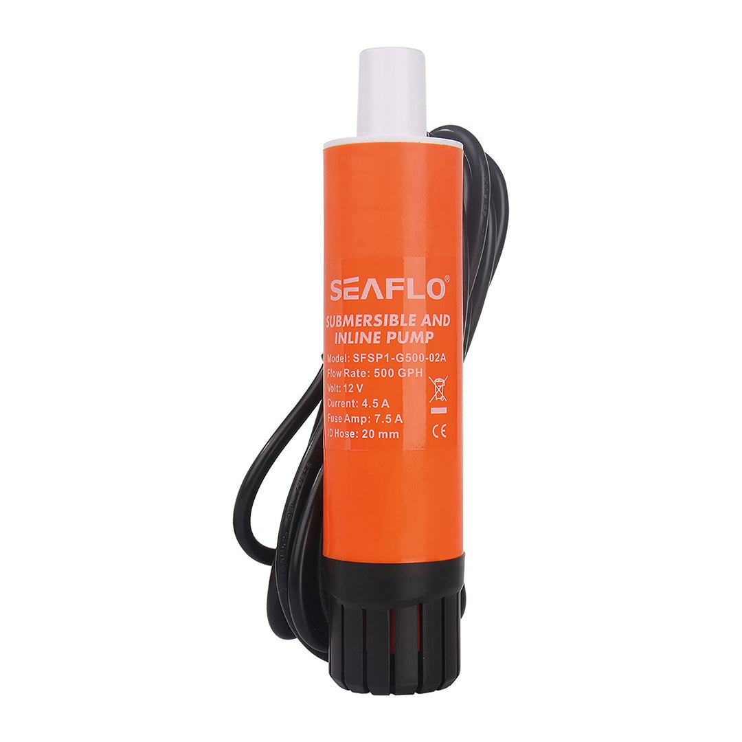 SEAFLO Inline Pump 500 gph 5M Wire With Clips - 4Boats