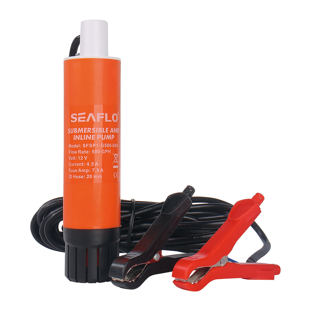 SEAFLO Inline Pump 500 gph 5M Wire With Clips - 4Boats