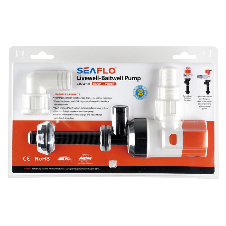 SEAFLO Livewell Pump 13C Series 12V 1100 gph - 4Boats