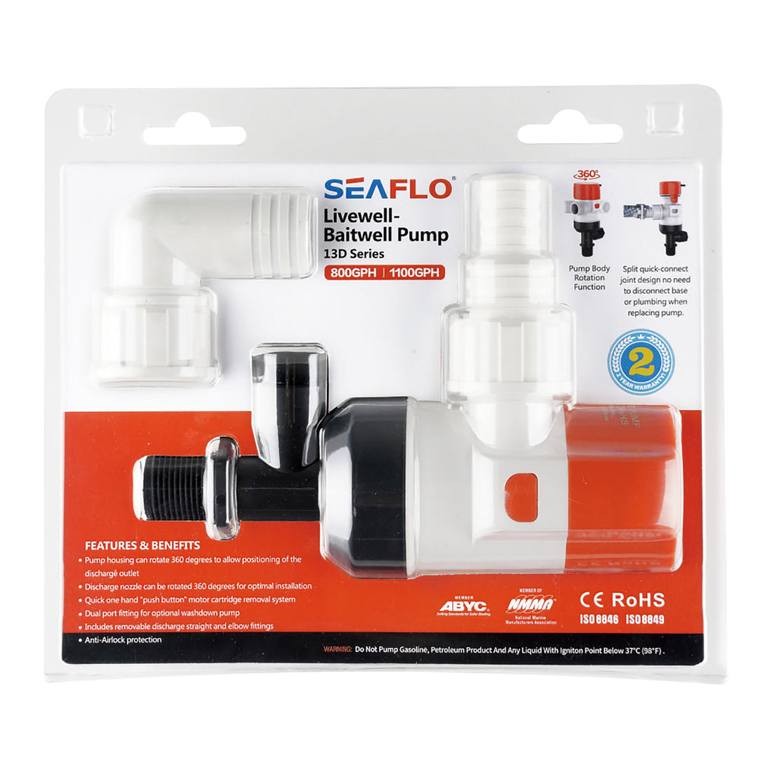 SEAFLO Livewell Pump 13D Series 12V 800 gph - 4Boats