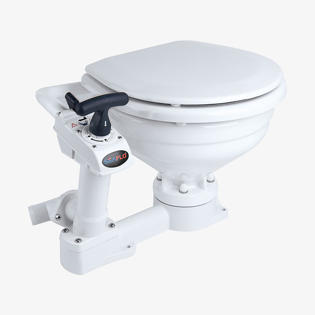 SEAFLO Marine Toilet Manually Operated Marine Toilet - Compact Size - 4Boats