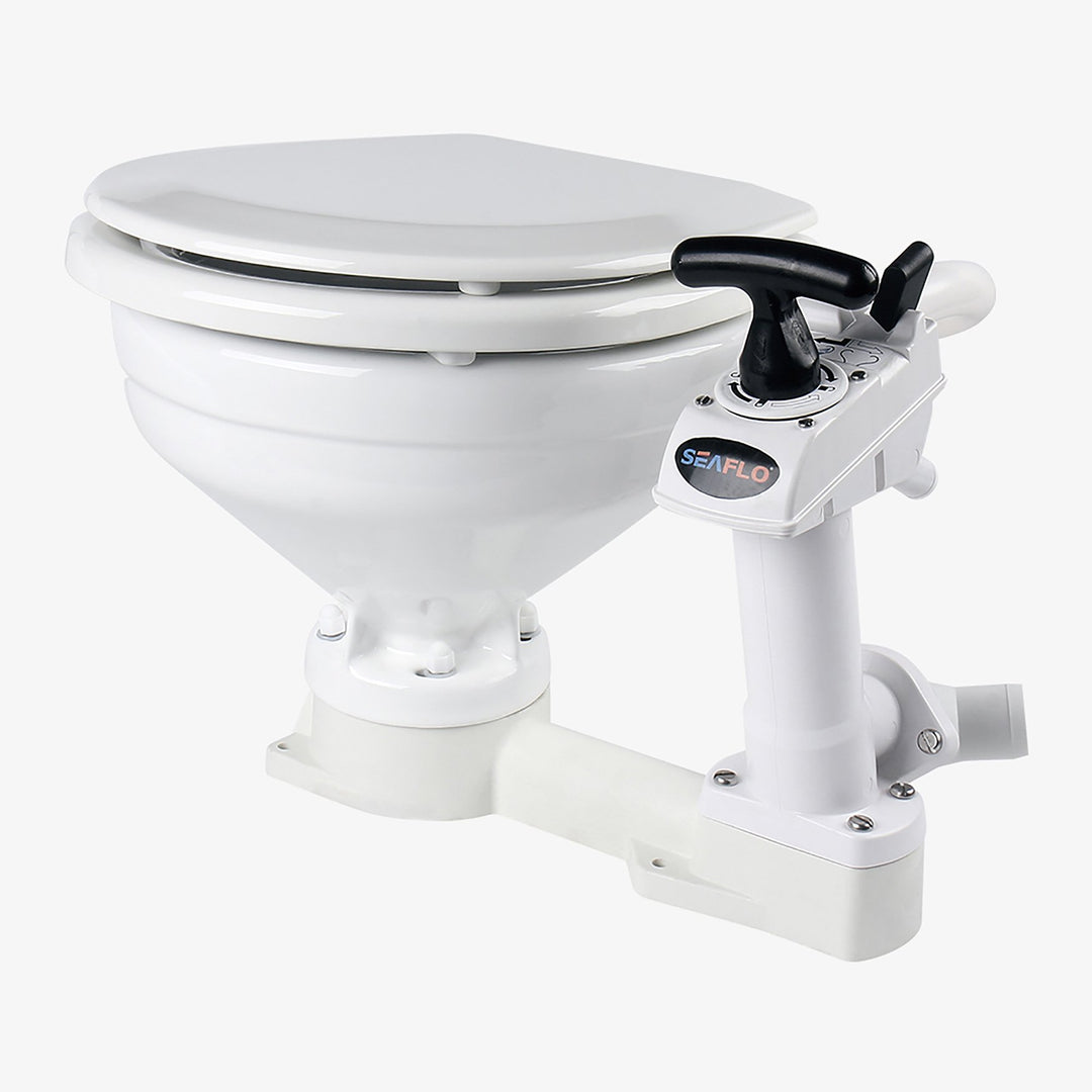 SEAFLO Marine Toilet Manually Operated Marine Toilet - Compact Size - 4Boats