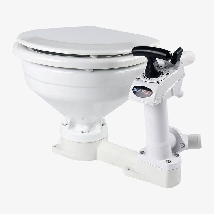 SEAFLO Marine Toilet Manually Operated Marine Toilet - Compact Size - 4Boats