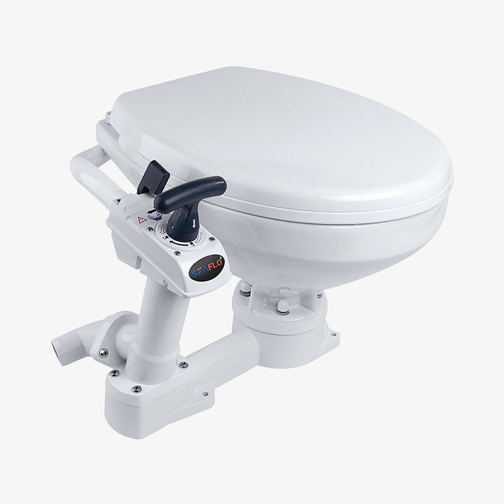 SEAFLO Marine Toilet Manually Operated Marine Toilet - Regular Size - 4Boats