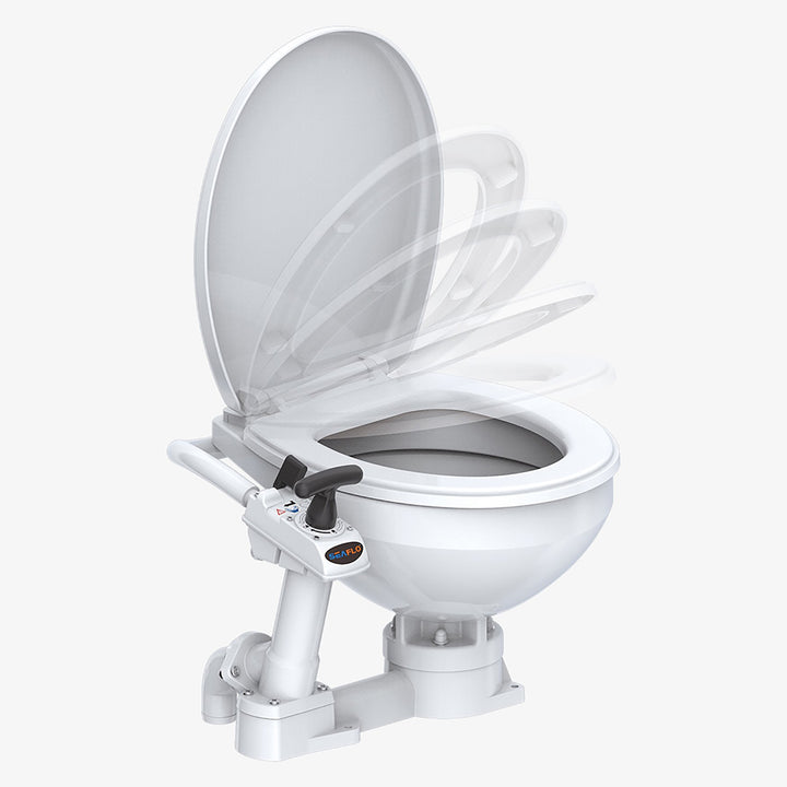 SEAFLO Marine Toilet Manually Operated Marine Toilet - Regular Size - 4Boats