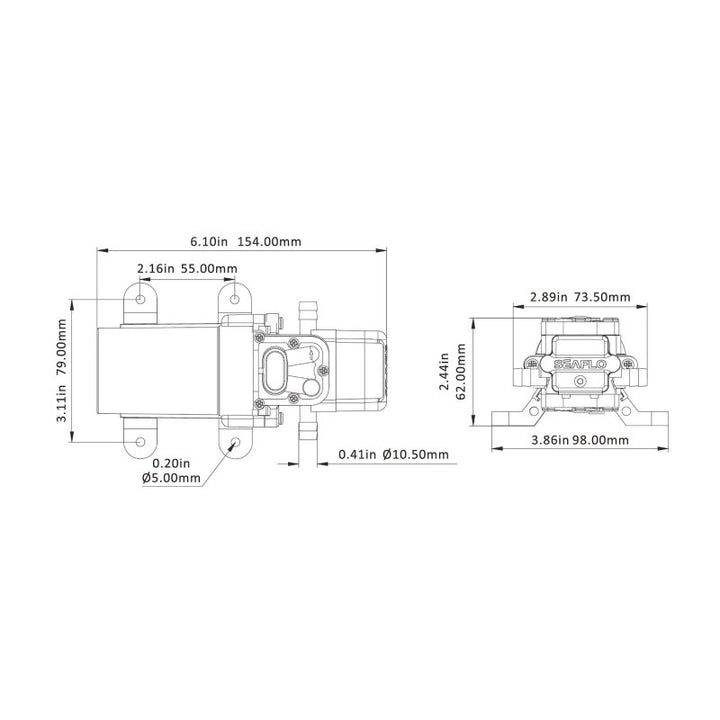 SEAFLO Pressure Pump 21 Series 24V 1.2 gpm 35 psi - 4Boats