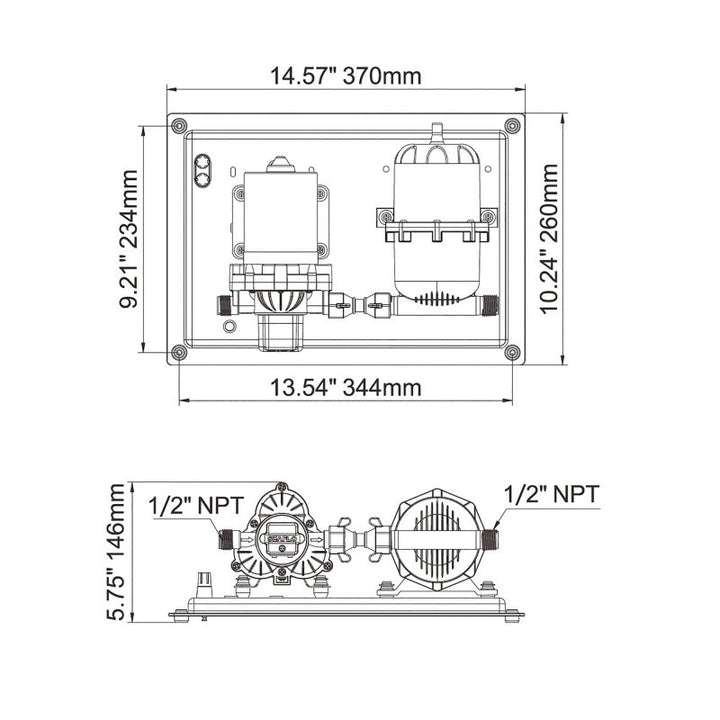 SEAFLO Pressure System 33 Series Water Pressure System 12V 3.0 gpm 45 psi 0.75L Tank - 4Boats