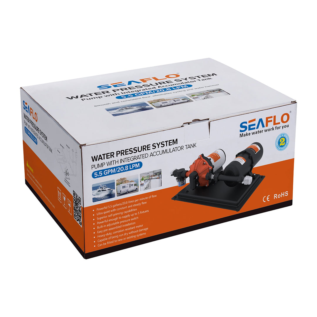 SEAFLO Pressure System 51New Series Water Pressure System 12V 5.5 gpm 60 psi 1L Tank - 4Boats