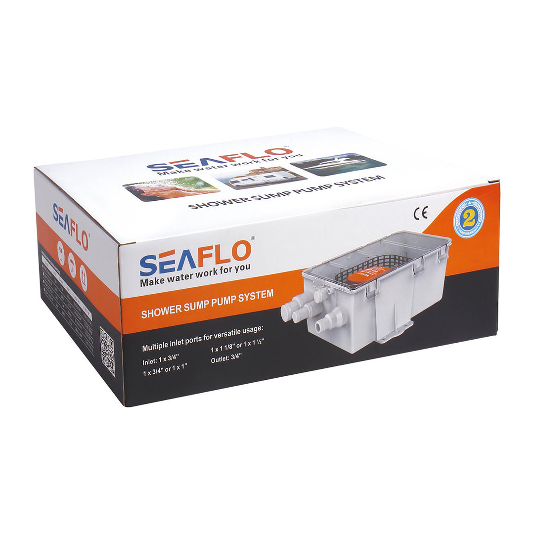 SEAFLO Shower Sump 07 Series Shower Sump Pump Sytem 24V 600 gph - 4Boats