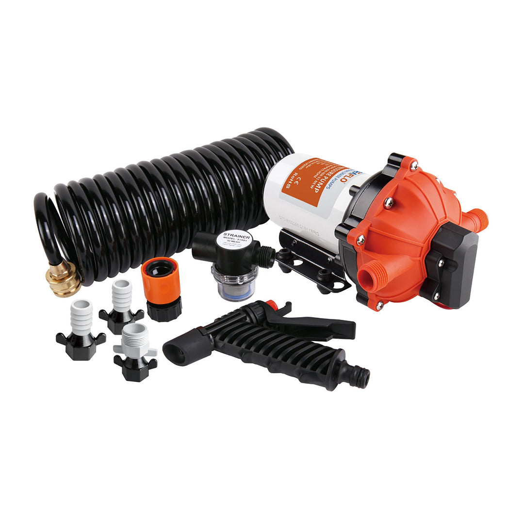 SEAFLO Washdown 51New Series Washdown Pump Kit 12V 5.2 gpm 70 psi With Hose - 4Boats