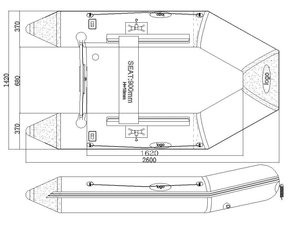 Seago 230 AF Air Deck Tender Inflatable Dinghy - 4Boats