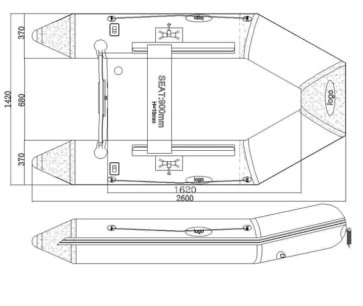 Seago 230 AF Air Deck Tender Inflatable Dinghy - 4Boats