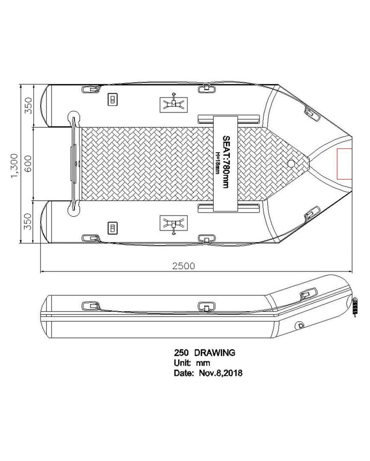 Seago 250 GO Lite Inflatable Dinghy - 4Boats