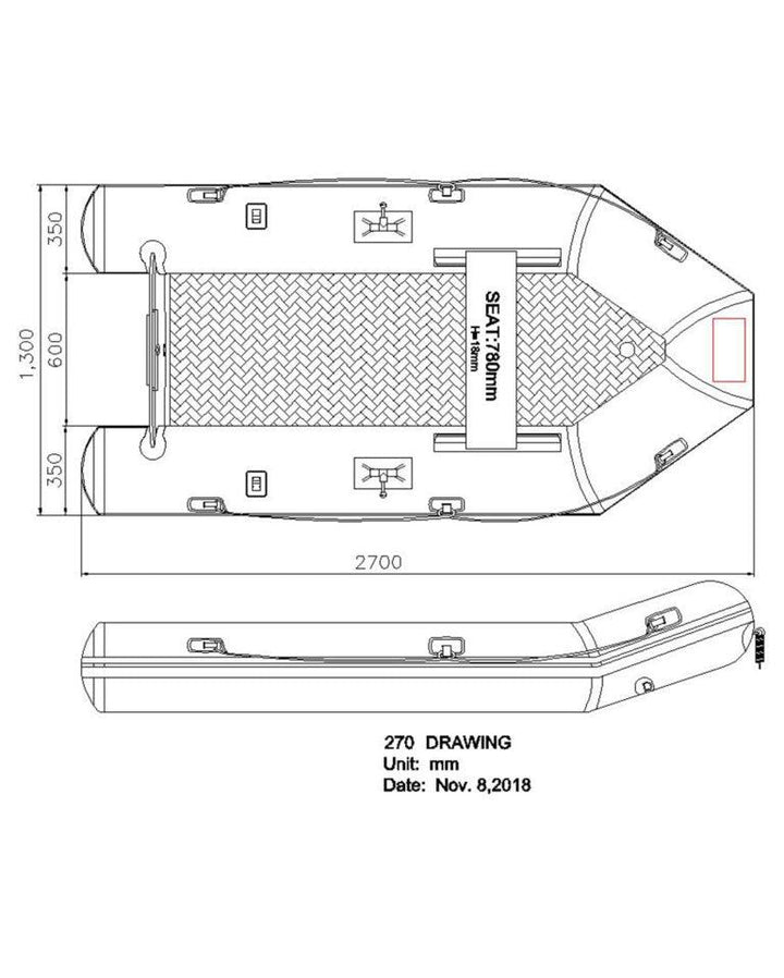 Seago 270 GO Lite Inflatable Dinghy - 4Boats