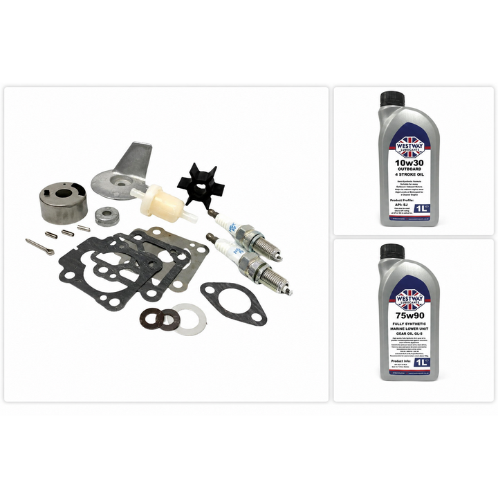 Tohatsu MFS6BZ complete service kit with Westway engine and gear oils