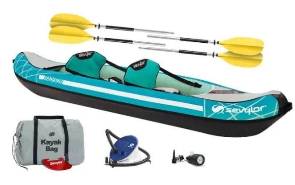 Sevylor Madison Inflatable Kayak Kit - 2 x Kayak Paddles, Foot Pump - 2 Person - 2023 Model - In Stock - 4Boats