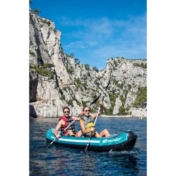 Sevylor Madison Inflatable Kayak Kit - 2 x Kayak Paddles, Foot Pump - 2 Person - 2023 Model - In Stock - 4Boats