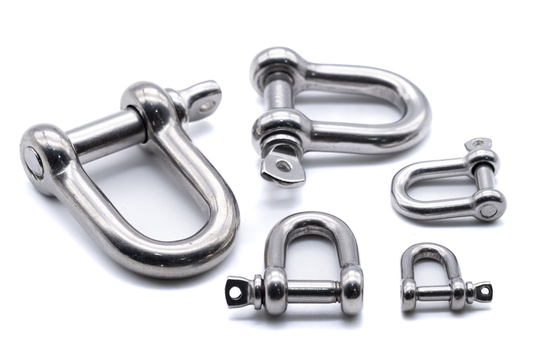 Shackle - Straight Dee / D Shackle made from 316 A4 marine grade stainless steel - 4Boats