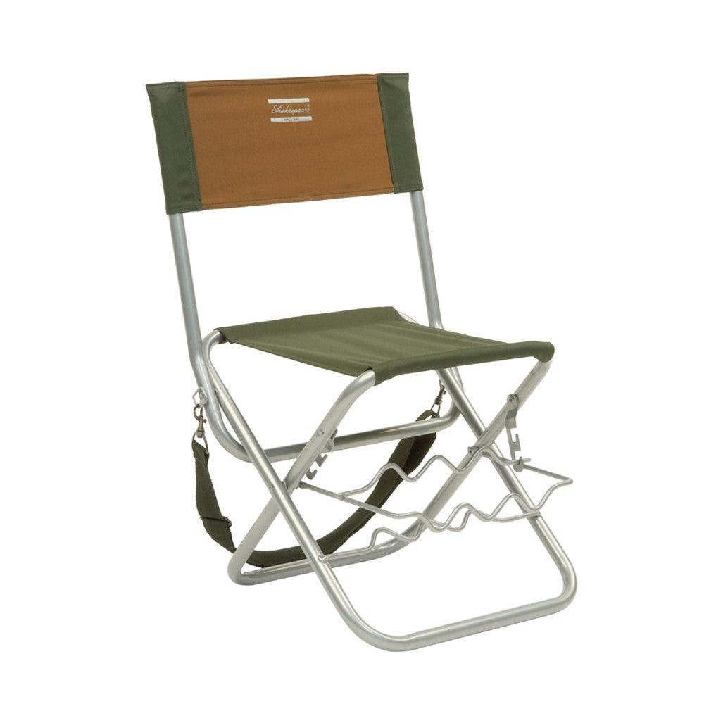 Shakespeare Folding Chair With Rod Rest - Brown / Green - 4Boats