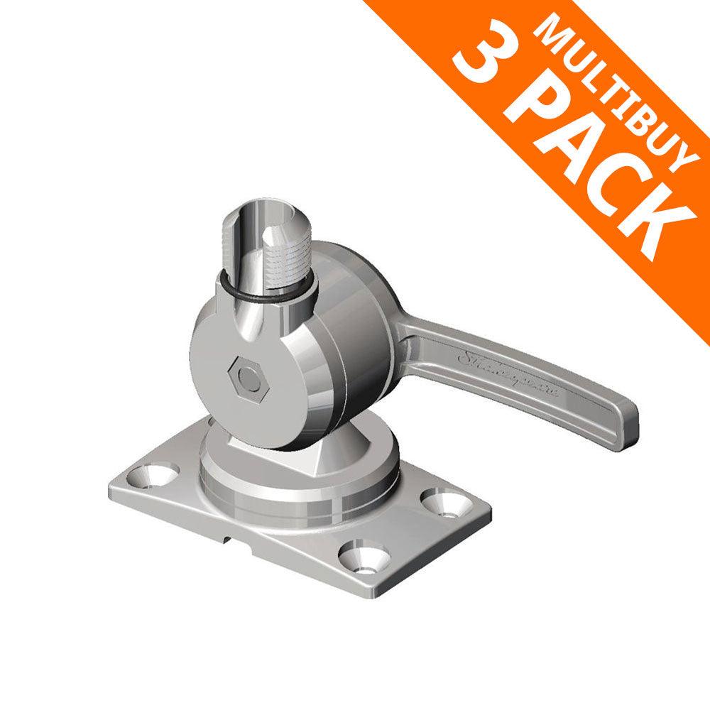 Shakespeare Low Profile Ratchet Mount Stainless Steel (Pack of 3) - 4Boats