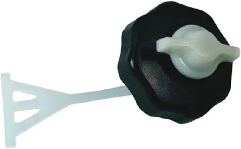 Black and white plastic component on a white background