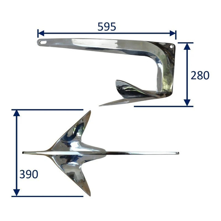 316 Stainless Steel Force-Type Anchor Polished Bruce Claw Boat Anchor 2.5kg-10kg