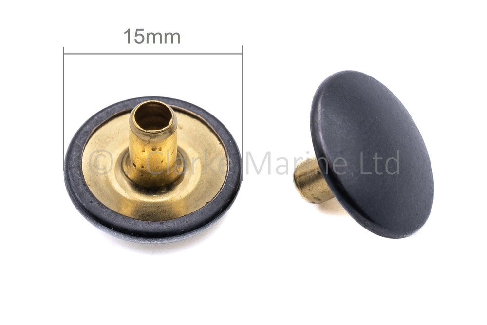 Snad YKK fastener self adhesive 25mm military black domed stud kit - 4Boats