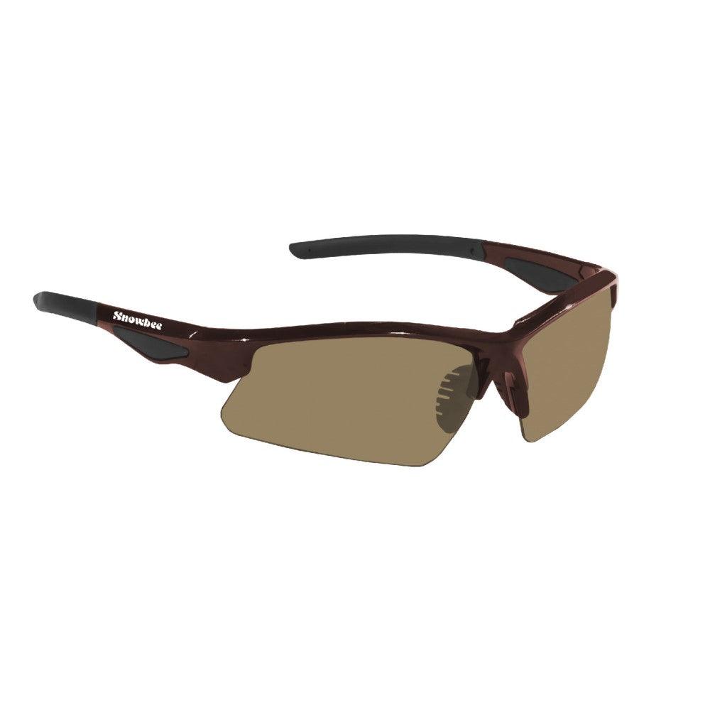 Snowbee Classic Wrap-Around Open Frame Sunglasses - Brown/Amber Lens - 4Boats