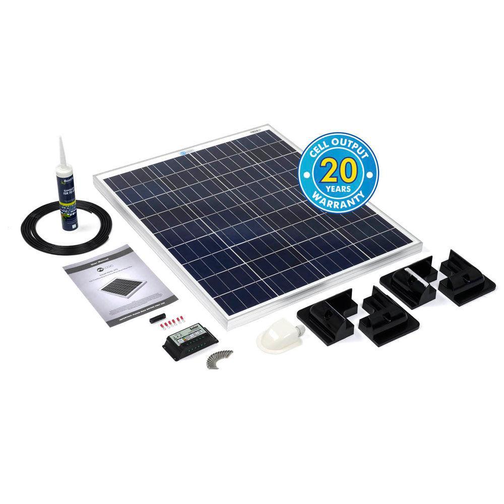 Solar Technology 80W Rigid Solar Panel & Corner Mounts Kit - 4Boats