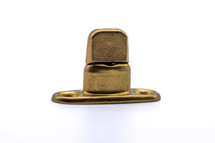 Solid brass gilt finish turnbutton fastener 2 hole base 8mm (Double height) - 4Boats