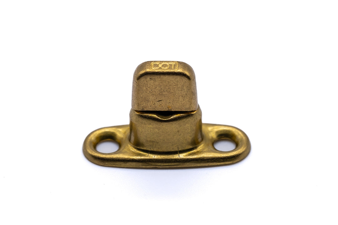 Solid brass gilt finish turnbutton fastener 2 hole base 8mm (Double height) - 4Boats