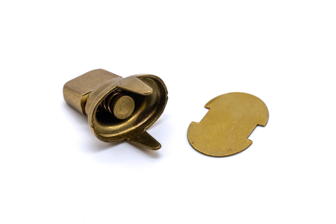 Solid brass gilt finish turnbutton fastener cloth to cloth clinch and washer - 4Boats