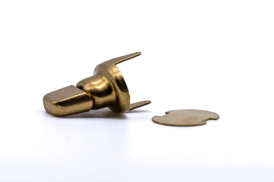 Solid brass gilt finish turnbutton fastener cloth to cloth clinch and washer - 4Boats