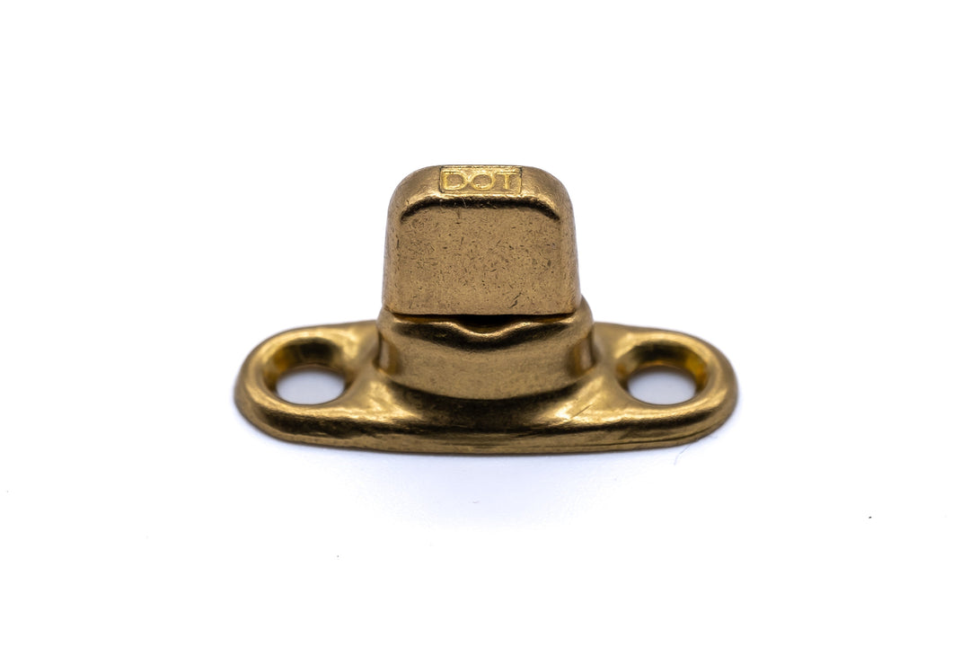 Solid brass gilt turnbutton fastener 2 hole base 6mm (standard height) - 4Boats