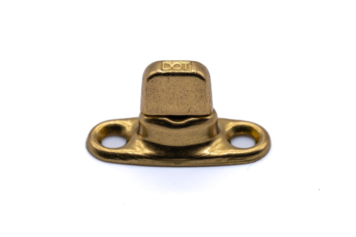 Solid brass gilt turnbutton fastener 2 hole base 6mm (standard height) - 4Boats