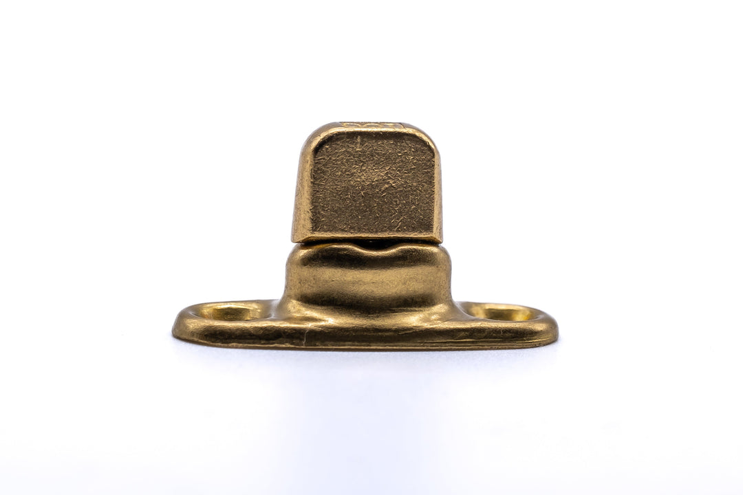 Solid brass gilt turnbutton fastener 2 hole base 6mm (standard height) - 4Boats