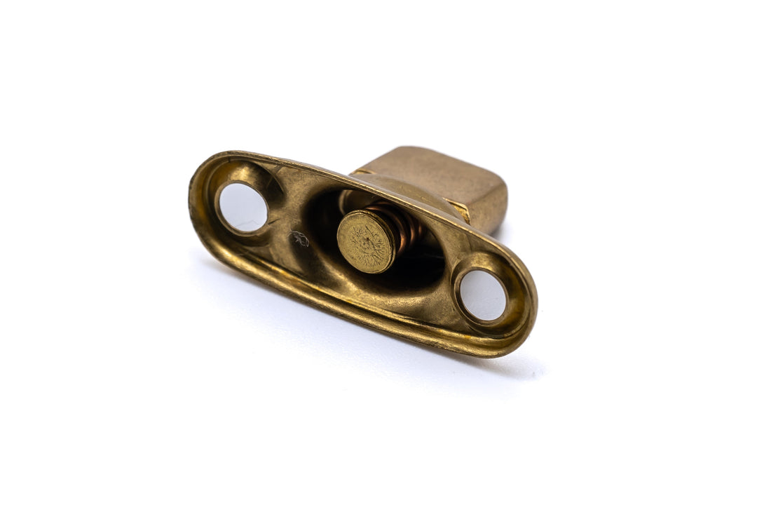 Solid brass gilt turnbutton fastener 2 hole base 6mm (standard height) - 4Boats